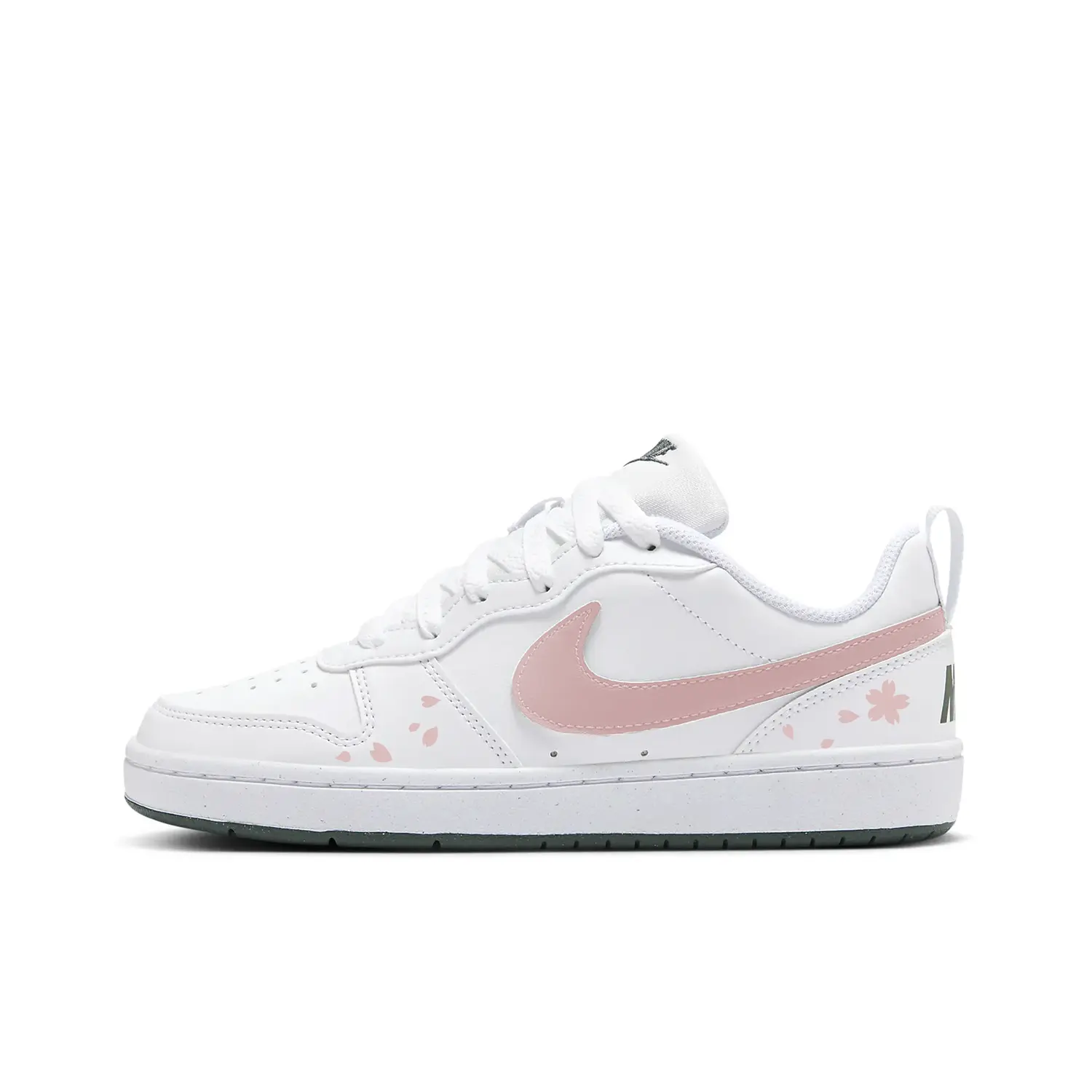 

Nike Детские кроссовки для скейтбординга Court Borough LOW RECRAFT, белые, розовые, для подростков