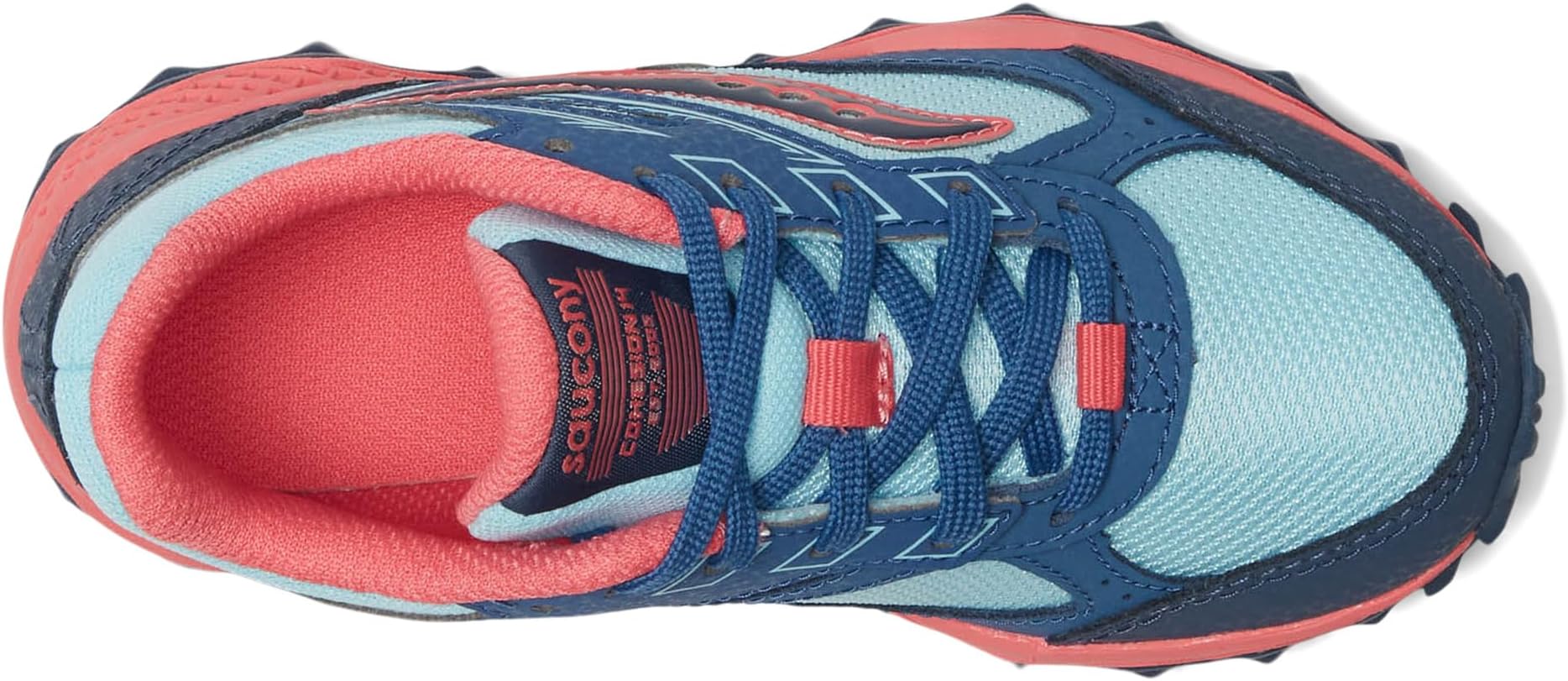 Кроссовки Saucony Kids  Cohesion TR14 LTT Trail Running Shoe, Aqua/Coral — фото 2