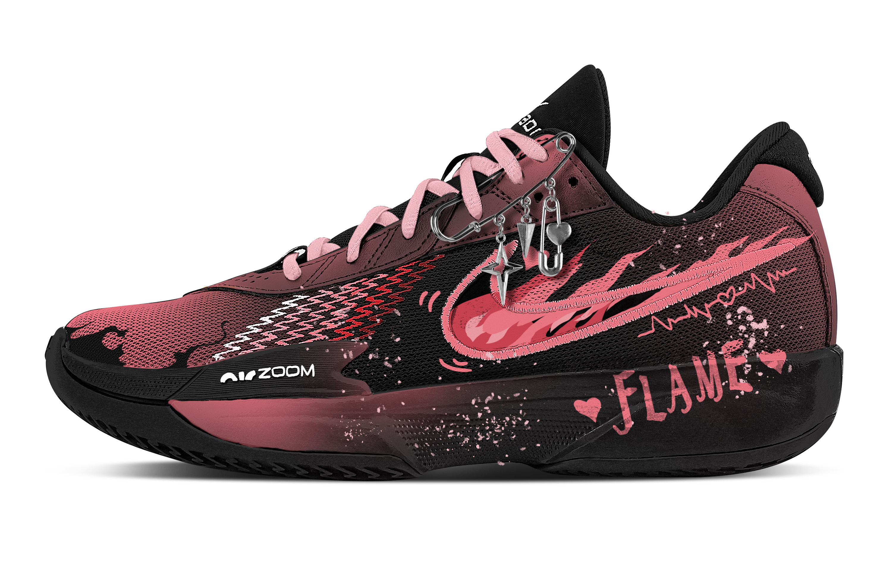 

Nike Баскетбольные кроссовки Air Zoom GT Cut Academy Obsession, легкие, низкие, мужские, розовые, черные