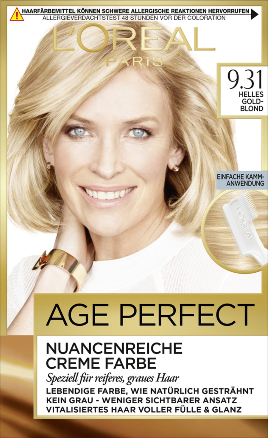 

Краска для волос L’Oréal Paris Age Perfect Creme Farbe 9.31 Helles Goldblond