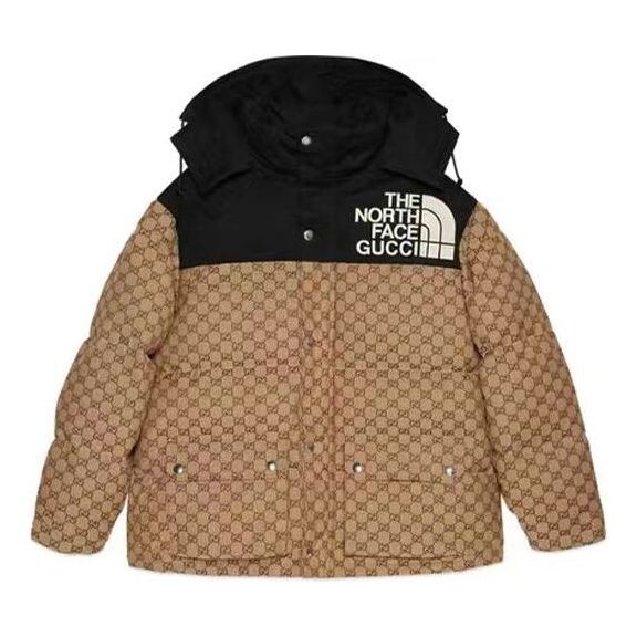 

Куртка x the north face gg monogram padded coat 'beige ebony black' Gucci, бежевый