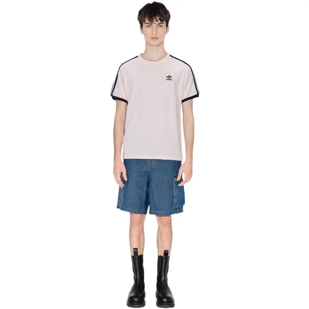 Футболка Adidas Originals SST 3-Stripes, бежевый — фото 4