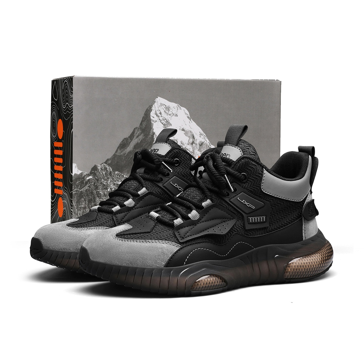 

Мужские повседневные кроссовки Mid top с усиленной амортизацией, поддержкой и износостойкостью Jeep, черный
