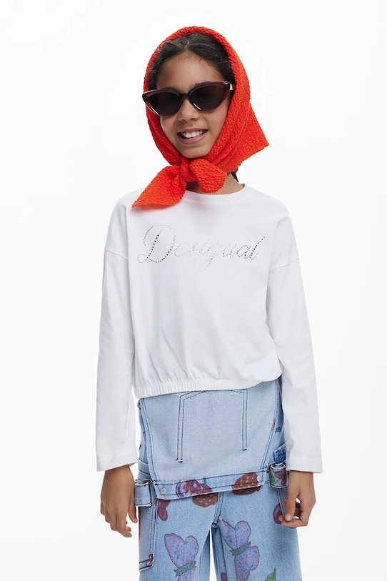 

Детская хлопковая водолазка Desigual, белый