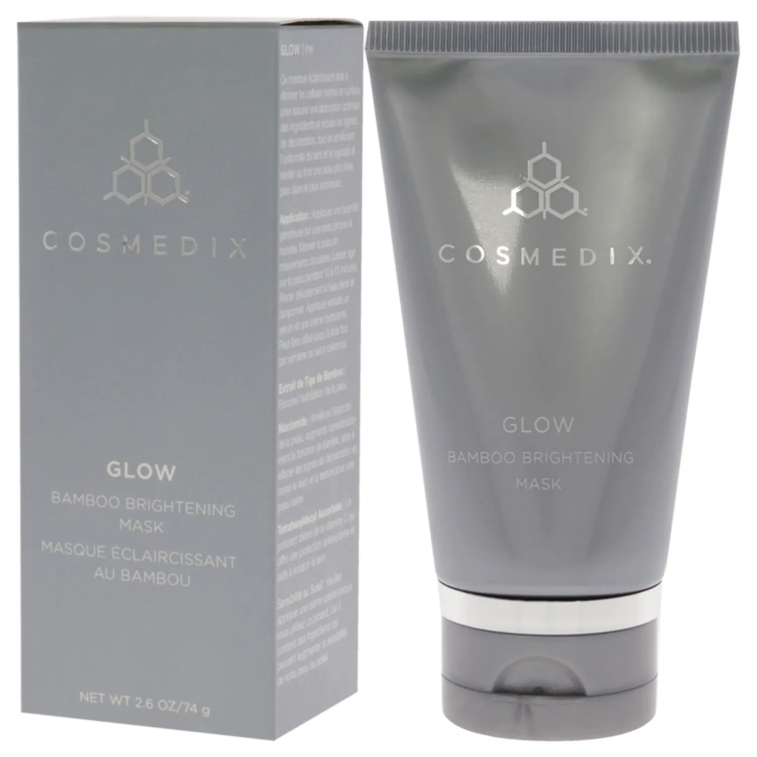Осветляющая бамбуковая маска для лица Glow Bamboo от Cosmedix, подходит как для мужчин, так и для женщин - 70 мл, белый — фото 4