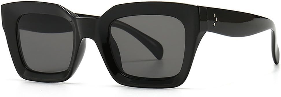 

Солнцезащитные очки для женщин и мужчин, винтажные солнцезащитные очки для женщин, уникальные очки с плоской верхней частью, защита от УФ-излучения UV400 TKKTLLT, Black-black