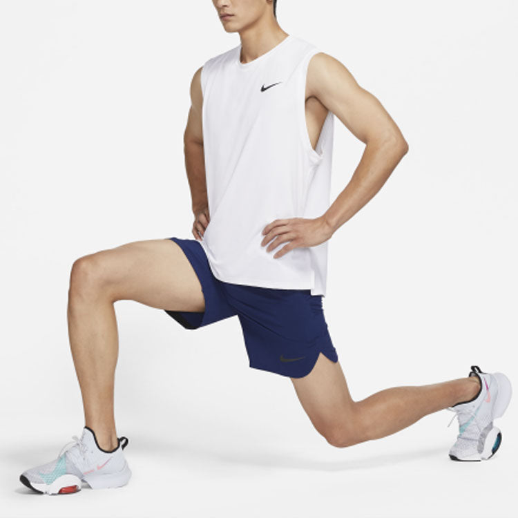 Жилет Men's Nike Solid Color Logo Quick Dry Breathable Sports Training Vest White — фото 3