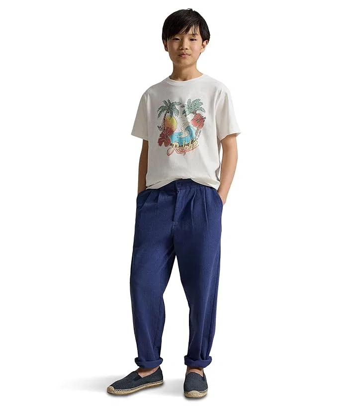 Футболка с графическим принтом Cotton Jersey Graphic Tee Polo Ralph Lauren Kids, White — фото 3