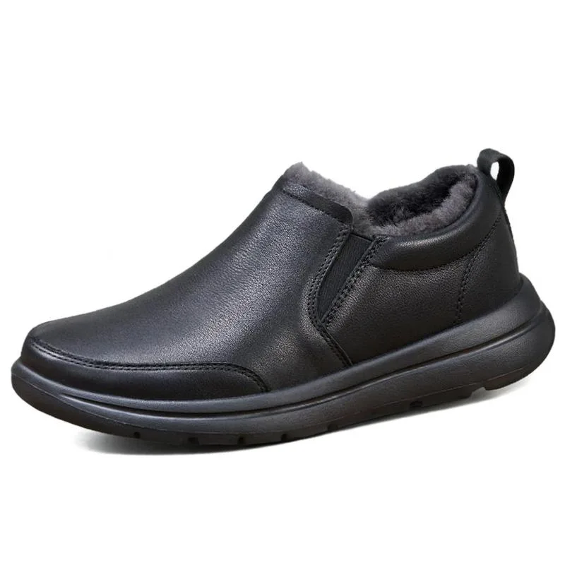 Devanro Повседневные кожаные туфли мужские low top черные — фото 3