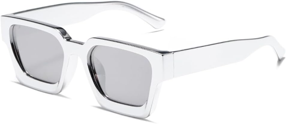 

Солнцезащитные очки с защитой от УФ-излучения UV400 - Толстая оправа, металлические шарниры, градиентная расцветка, подходят для женщин и мужчин, для бега и занятий спортом на открытом воздухе UYPTK, Silver Frame Silver