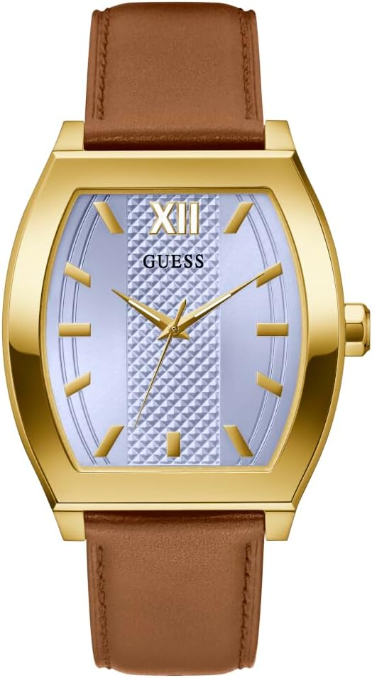 

GUESS аналоговые часы с позолотой и коричневым кожаным ремешком, Brown, Позолоченный, GUESS аналоговые часы с позолотой и коричневым кожаным ремешком, Brown