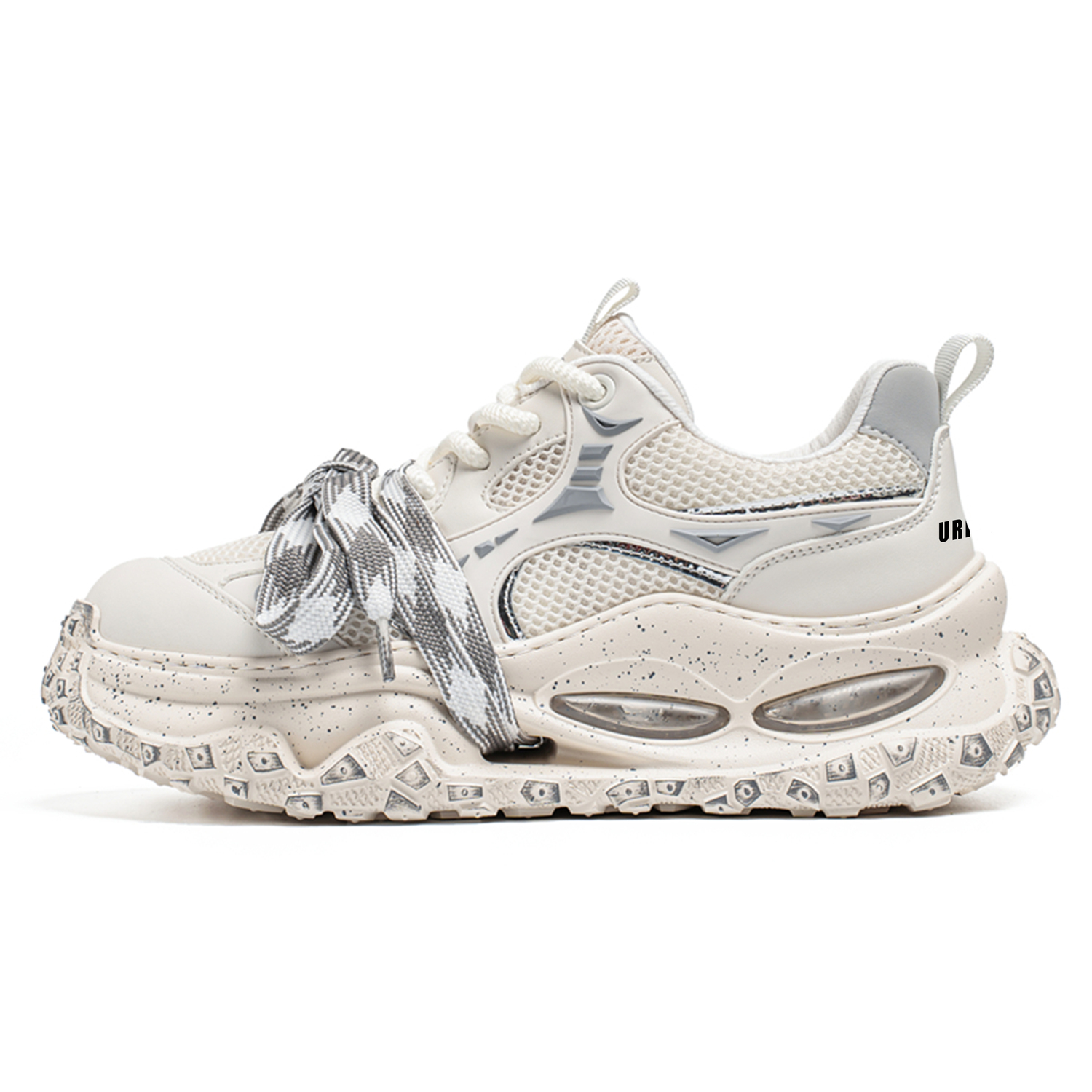 

URBAN AUTHENTIC Амортизирующие износостойкие дышащие утепленные низкие массивные кроссовки мужские White Gray, цвет White Gray