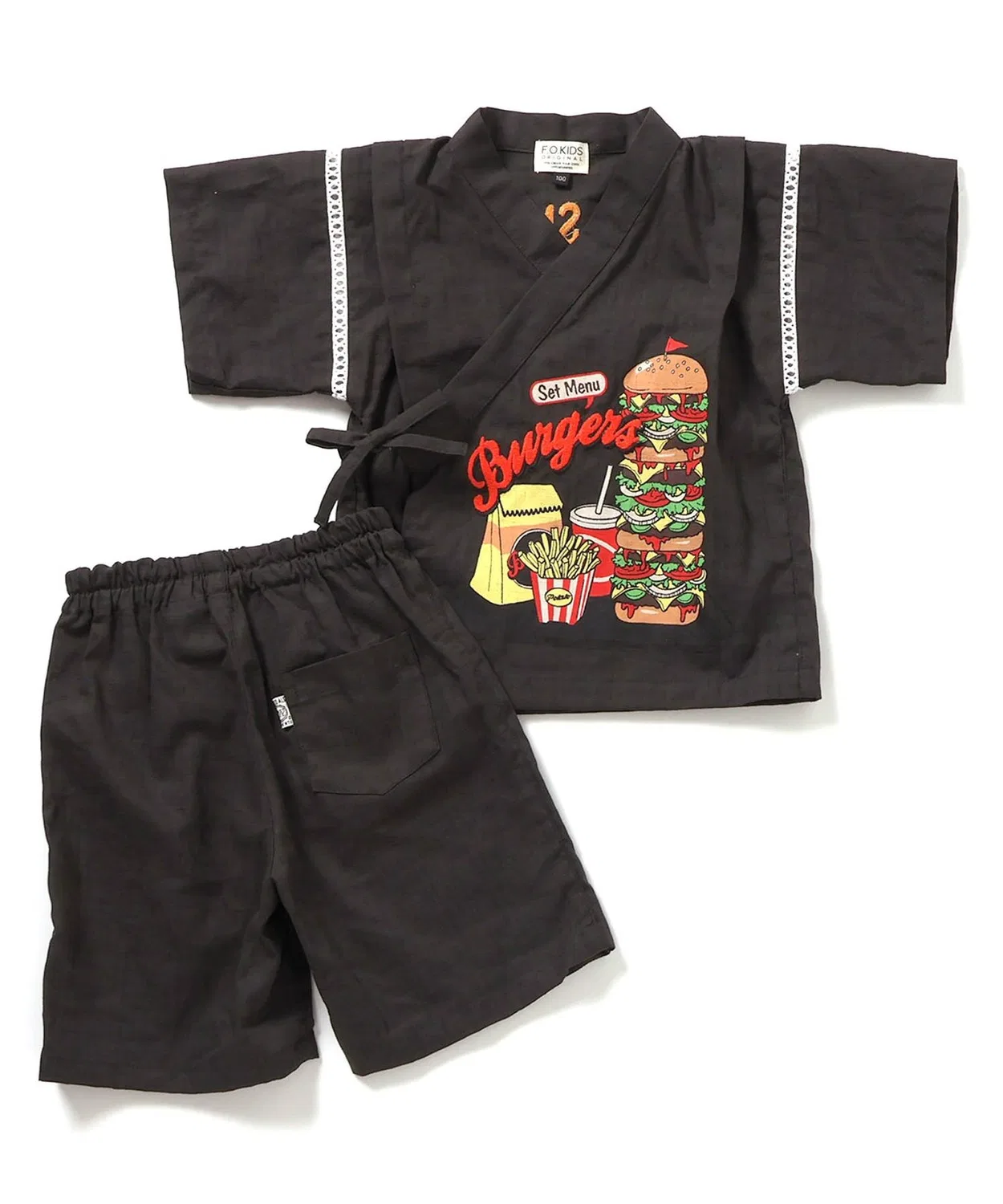 Детская юката-джинбей JUNK FOOD JINBEI от F.O.KIDS, угольный