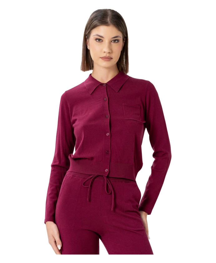 

Мягкий свитер с воротником и длинными рукавами Kocca, красный