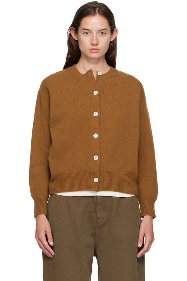 

&Daughter Коричневый кардиган с круглым вырезом ADA