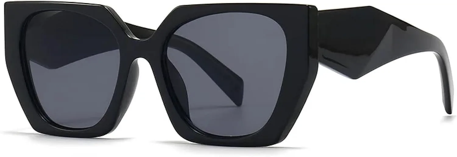 

Солнцезащитные очки с защитой от УФ-излучения UV400 | Большой размер | Для женщин и мужчин | Для занятий спортом на открытом воздухе и вождения DSVIGF, Black Grey