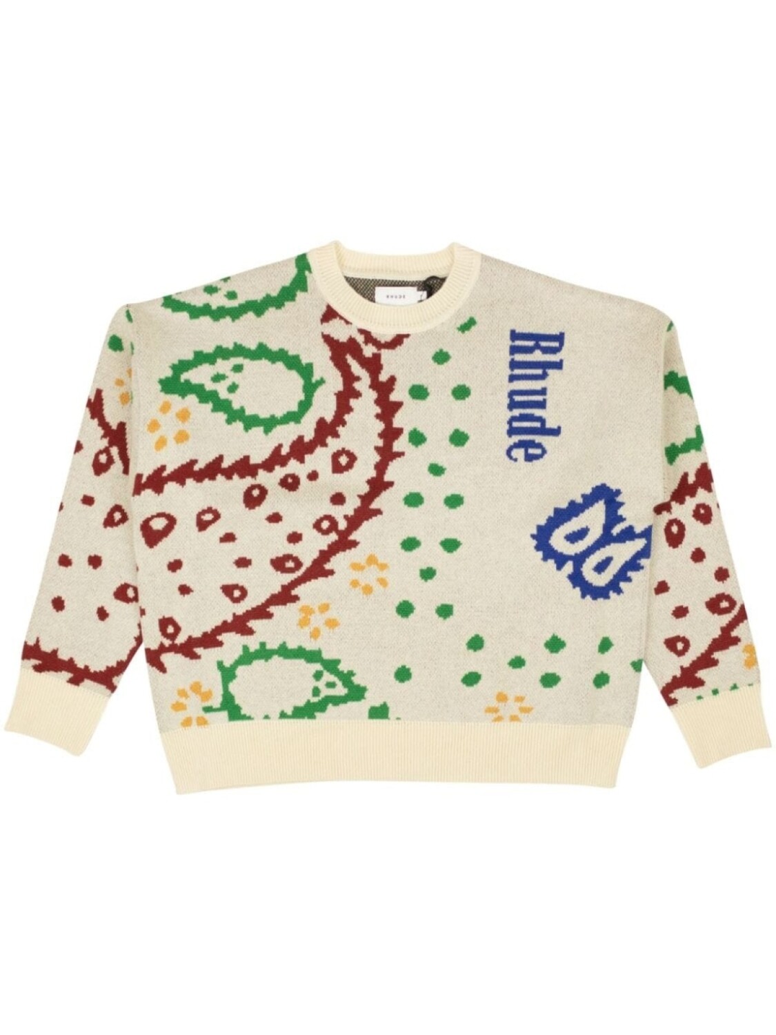 

Свитер RHUDE, связанный интарсией, серый