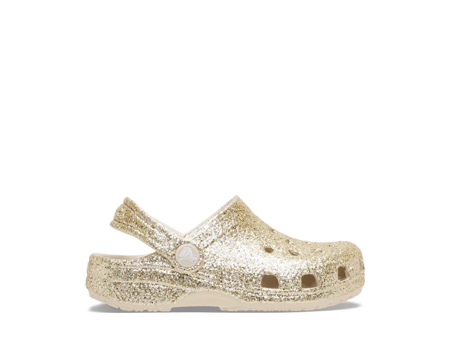 Сабо Crocs Classic Chunky Glitter Clog - Kids', золотой металлик — фото 4