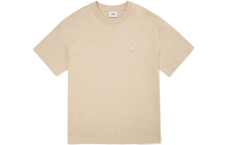 

Футболка унисекс бежевая с логотипом MLB