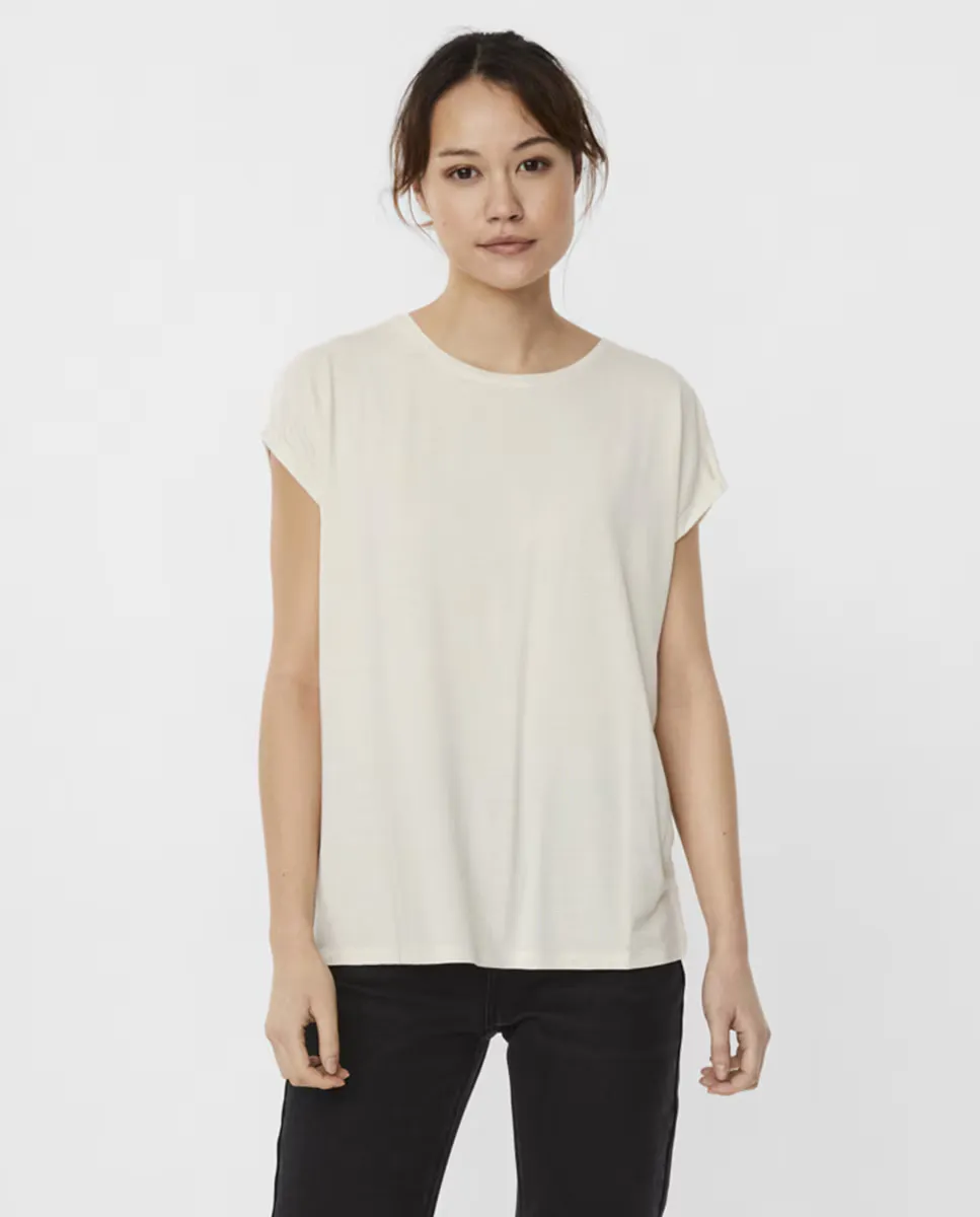 

Женская футболка с прямым воротником и короткими рукавами Vero Moda, цвет Crudo