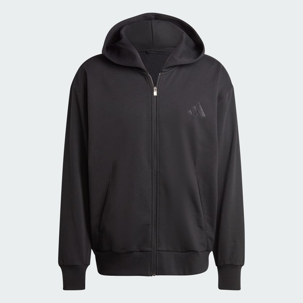 Худи Adidas ALL SZN Fleece Full-Zip Hoodie, черный — фото 4