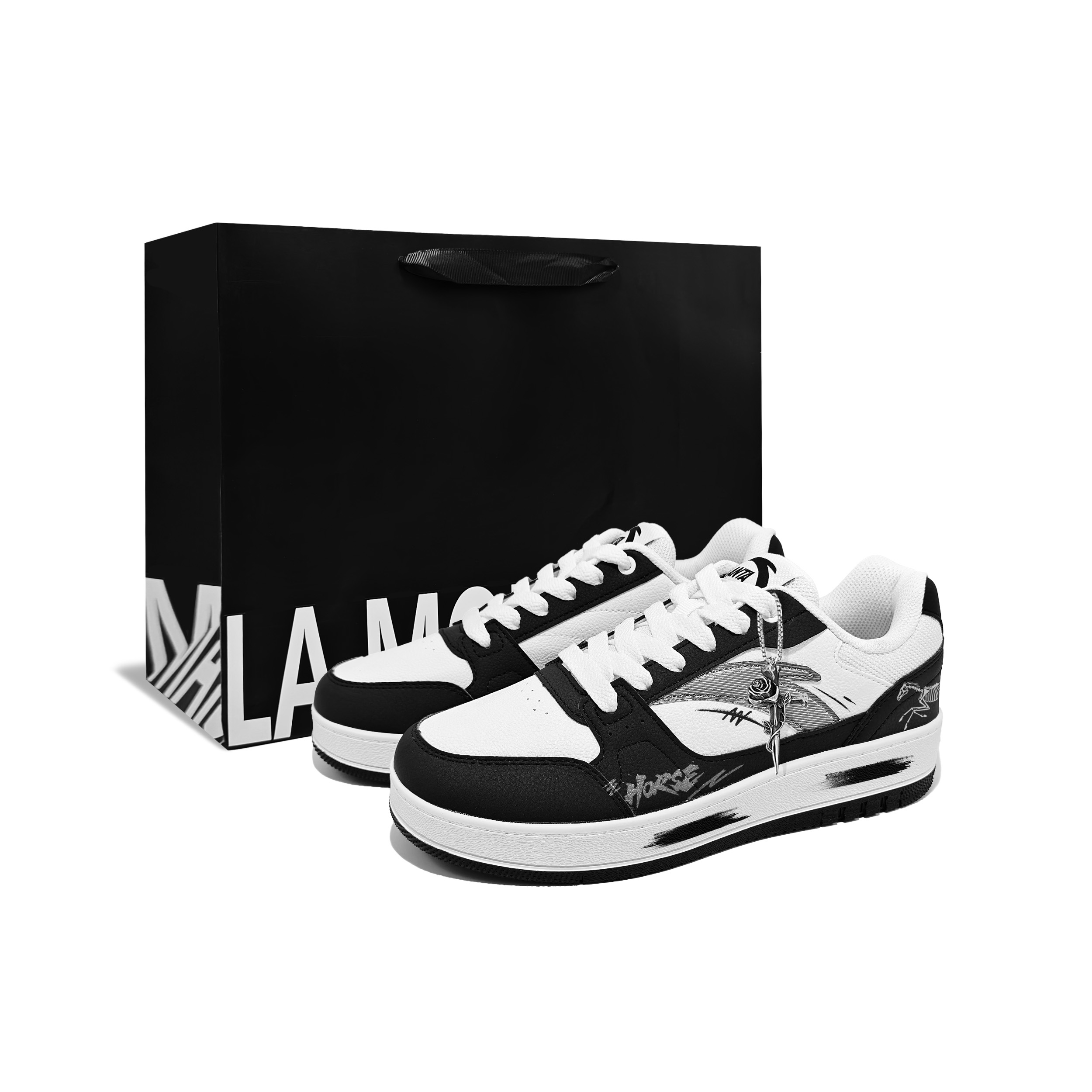 

ANTA Оригинальные кроссовки для скейтбординга Unisex Black с амортизацией Original 2, износостойкие, низкие