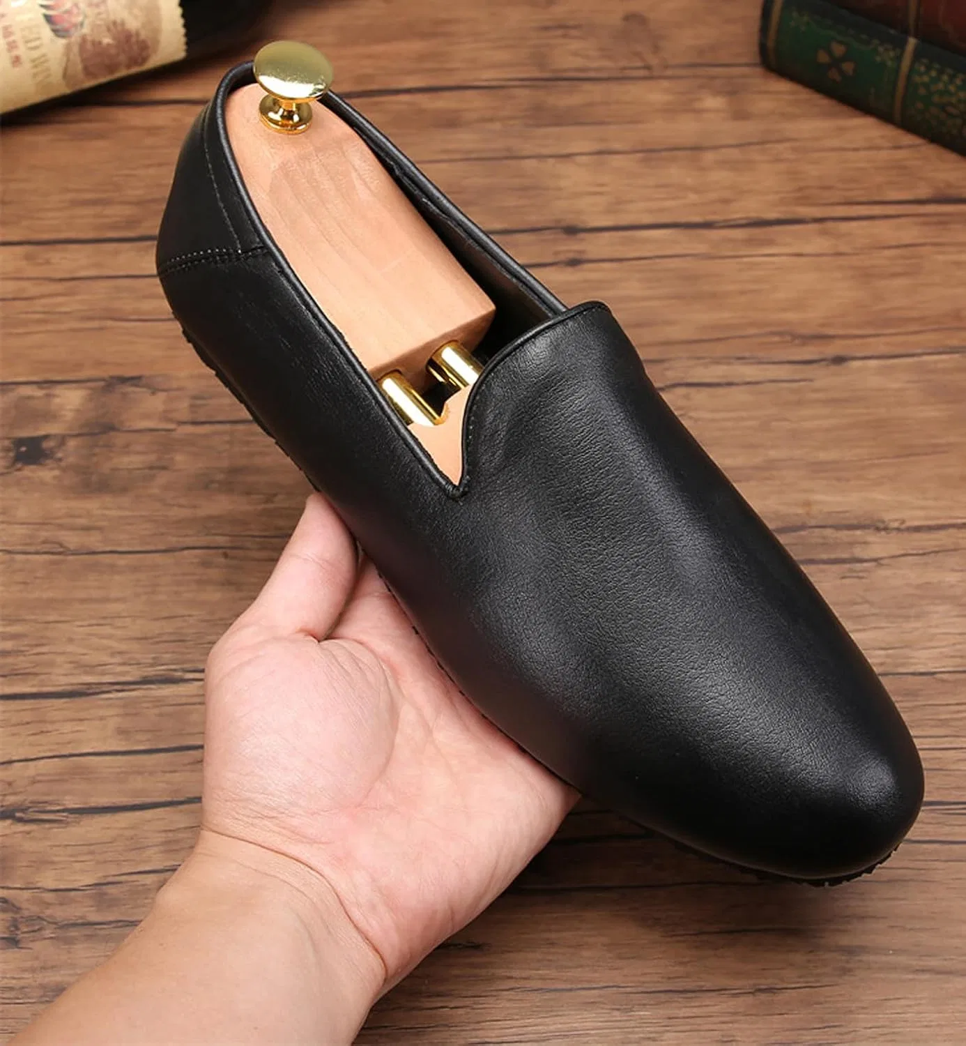Лоферы кожаные Santimon Penny Loafers, Black — фото 4