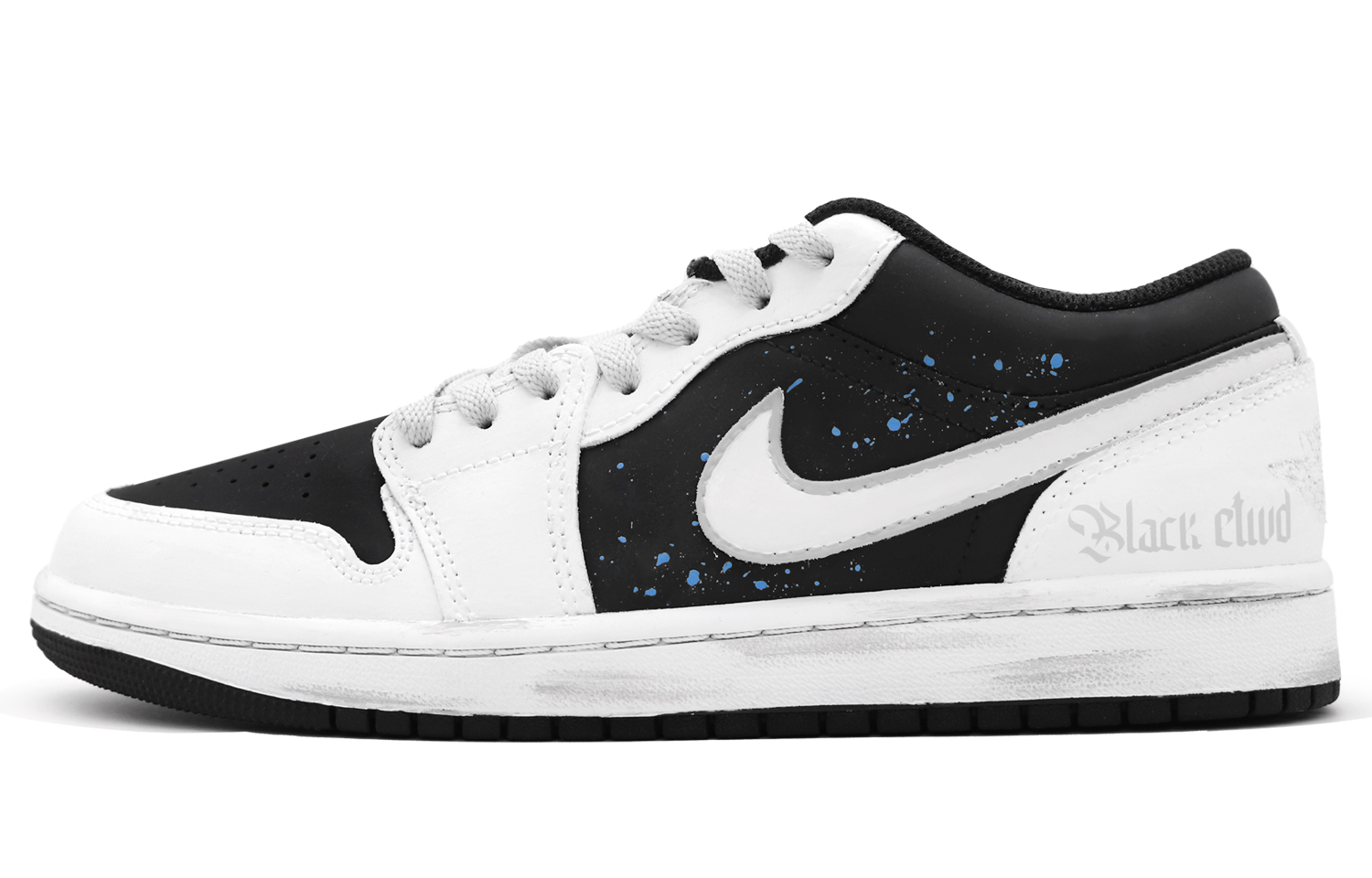 

Jordan Кроссовки баскетбольные мужские низкие Air 1 Star Cruise Line с амортизацией, износостойкие винтажные черно-бело-синие