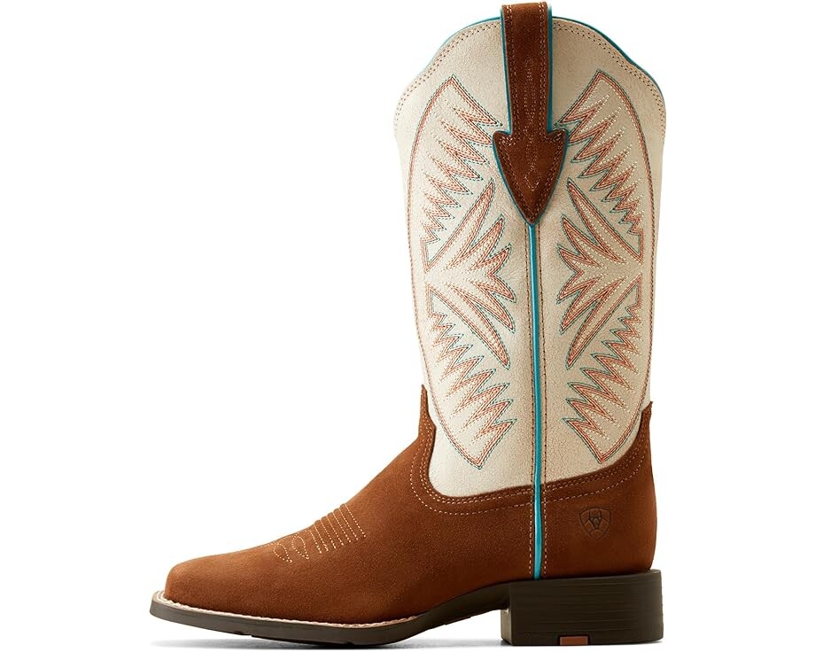 Сапоги женские Ariat Round Up Ruidoso ковбойские с вышивкой, коричневый/экрю — фото 3