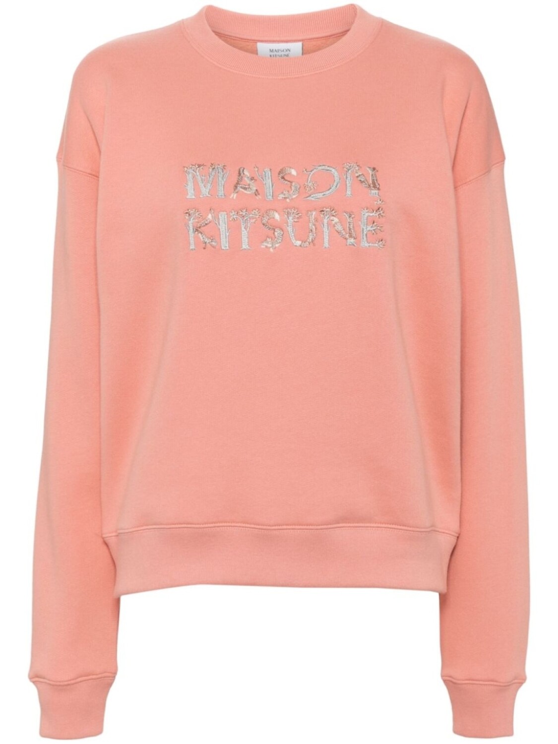 

Maison Kitsuné толстовка с вышивкой, розовый