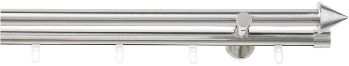 

Комбинированный карниз Good Life "Punta", 2 направляющие, фиксированный размер 240 см, Ø 20 мм, цвет edelstahlfarben