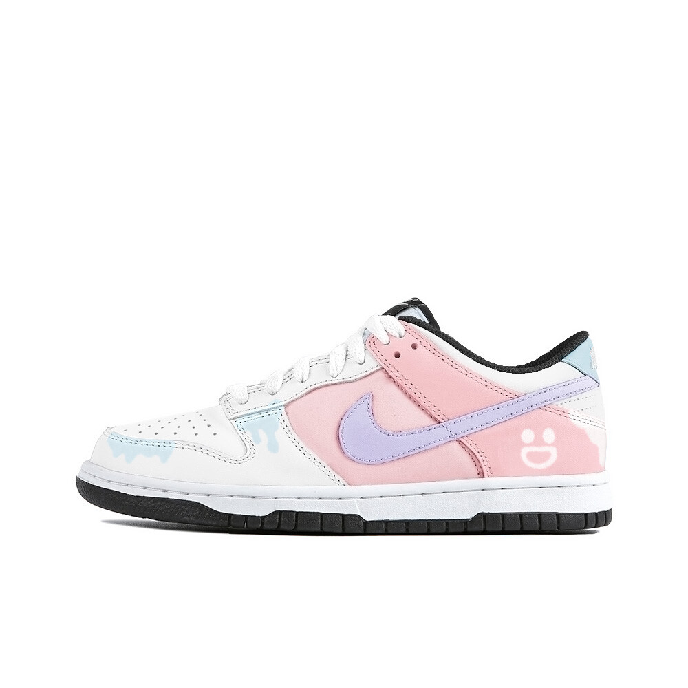 

Кроссовки Nike Dunk Skateboard Shoes Women's Low-Top White Pink, розовый