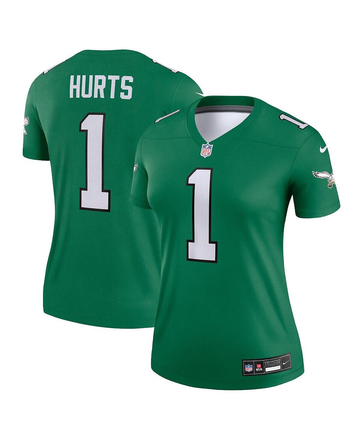 

Женская футболка Jalen Hurts Kelly Green Philadelphia Eagles Alternate Legend Player Nike