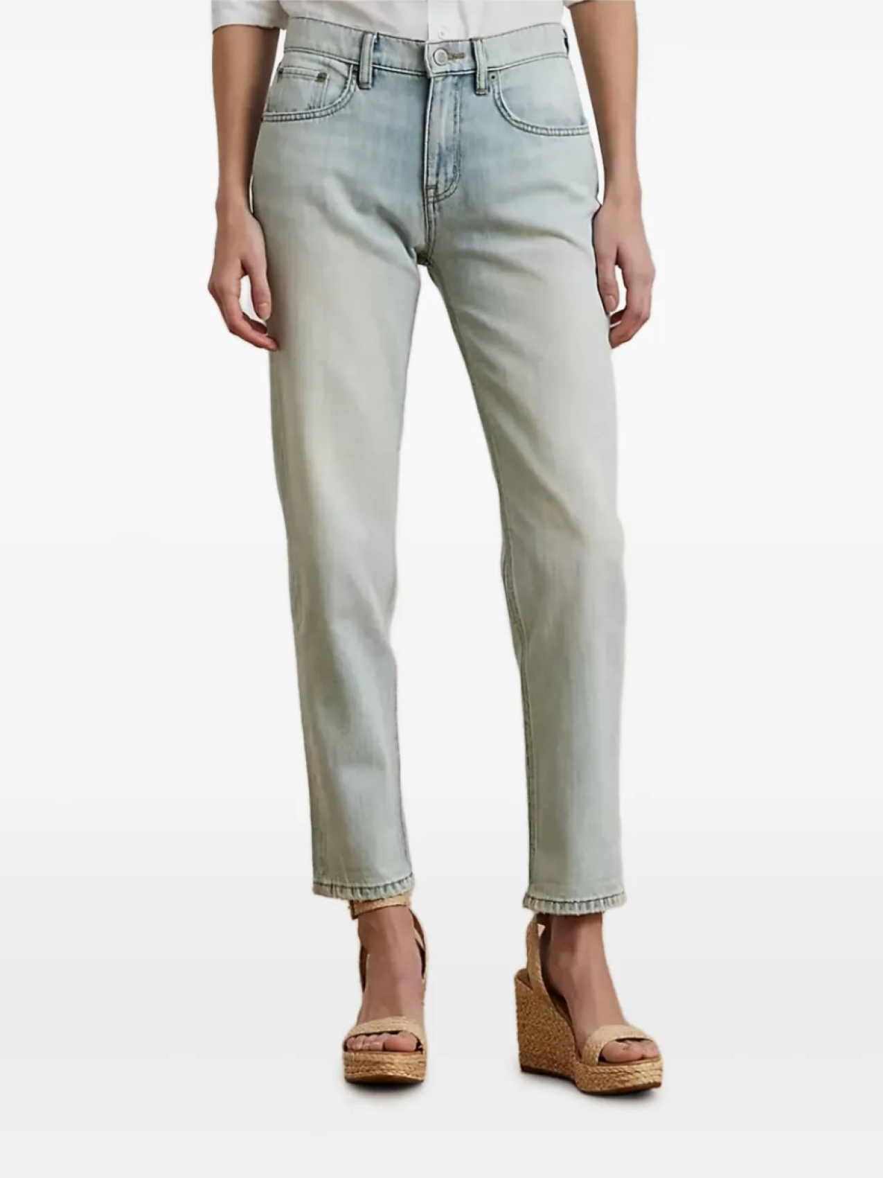 

Lauren Ralph Lauren джинсы с эффектом потертости, синий