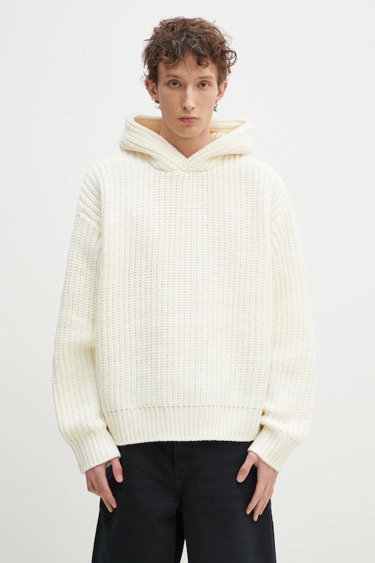 

Свитер с добавлением шерсти Chunky Rib Knit Hoody Mki Miyuki Zoku, бежевый