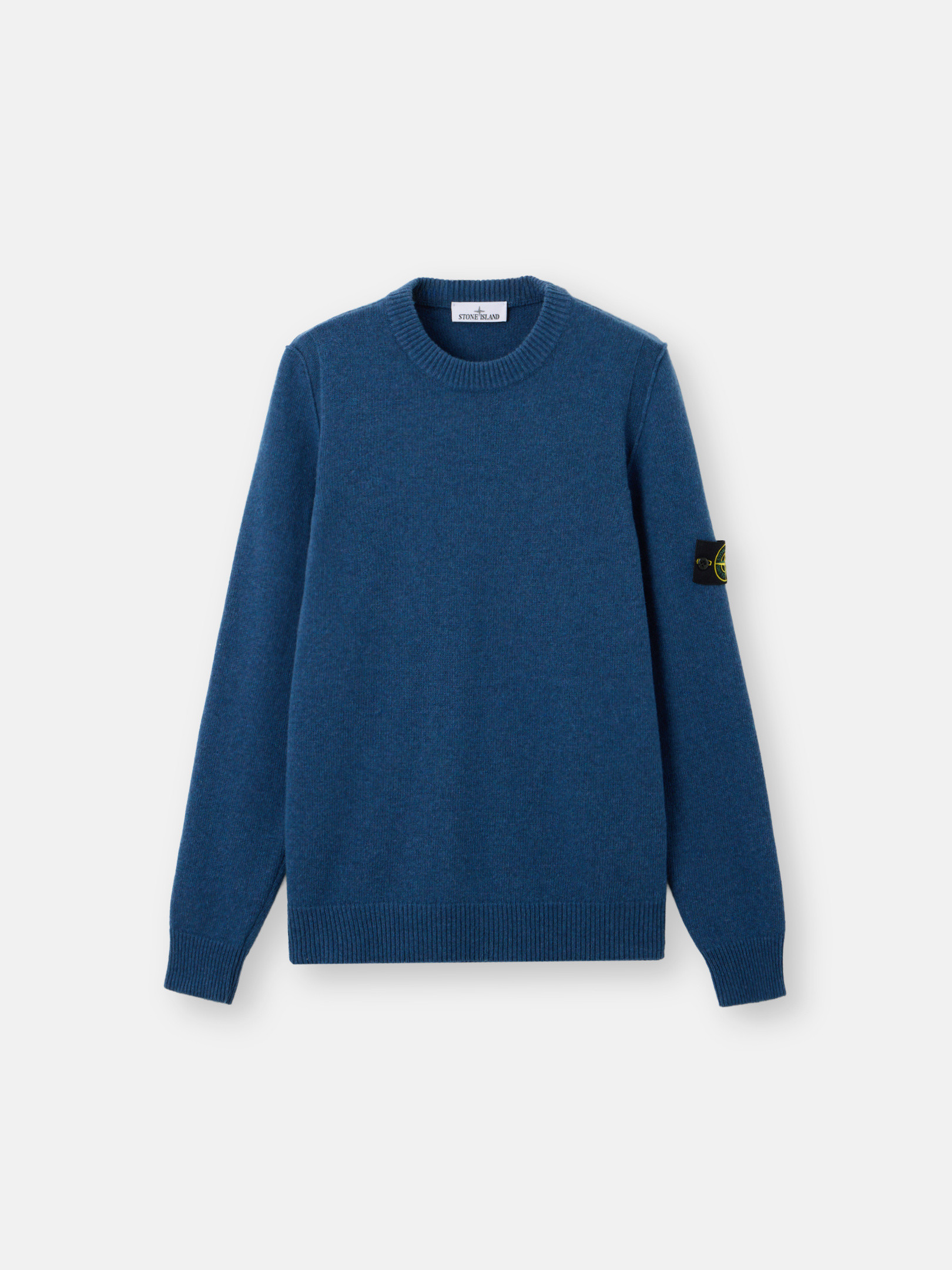 

Свитер с круглым вырезом и обратным стежком Stone Island 5100072 LAMBSWOOL, Steel Blue