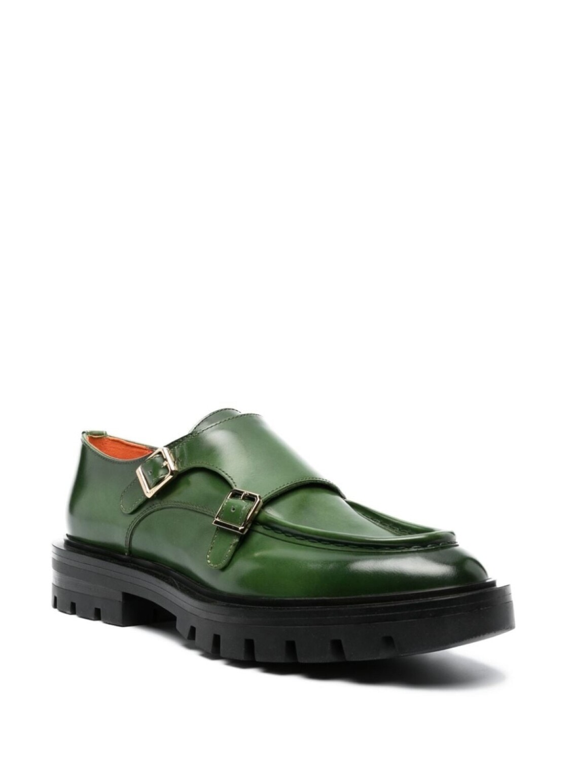 

Santoni лоферы с пряжками, зеленый