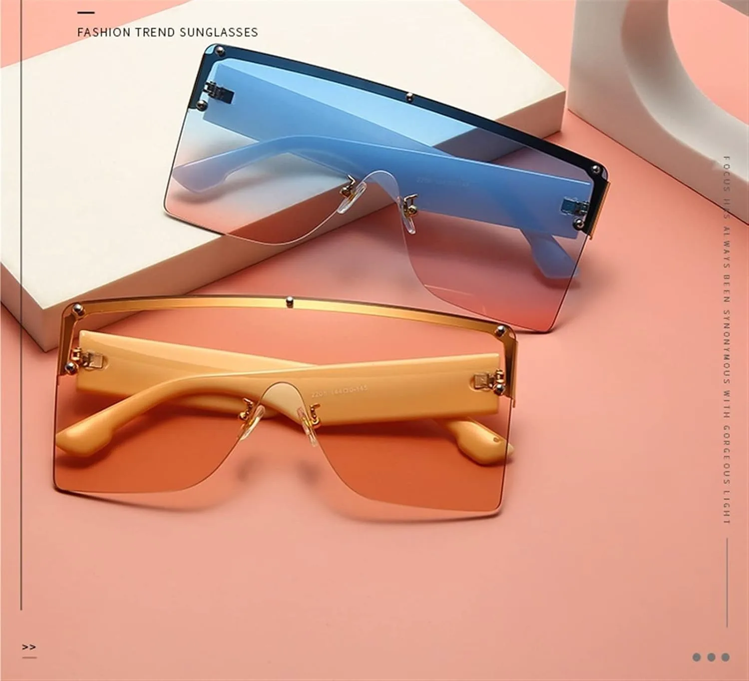 

Солнцезащитные очки GAOXIN квадратной формы без оправы для мужчин и женщин, для уличной фотосъемки, отдыха и защиты от солнца (Цвет: D, Размер: Средний), D