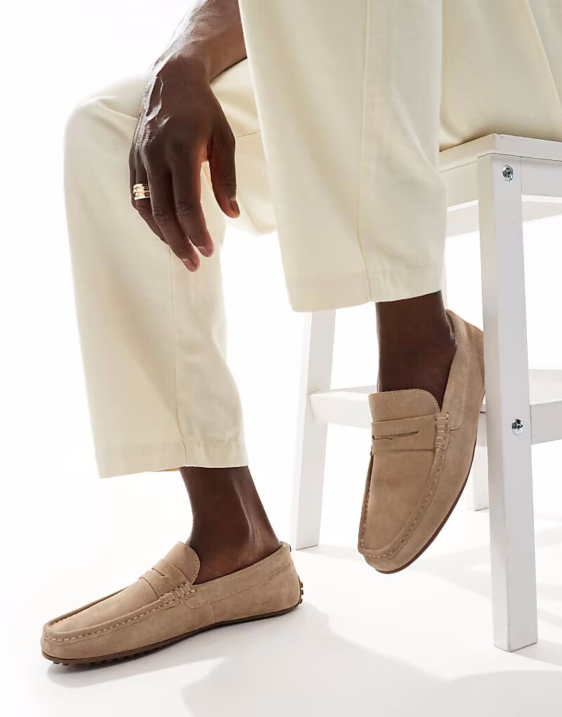 

Драйверы ASOS DESIGN из замши цвета камня