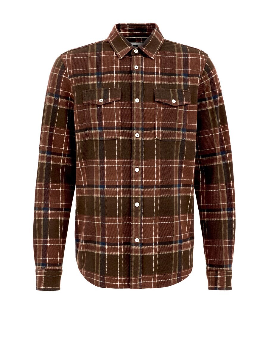 

Клетчатая рубашка WE Fashion Regular fit Button Up Shirt, коричневый