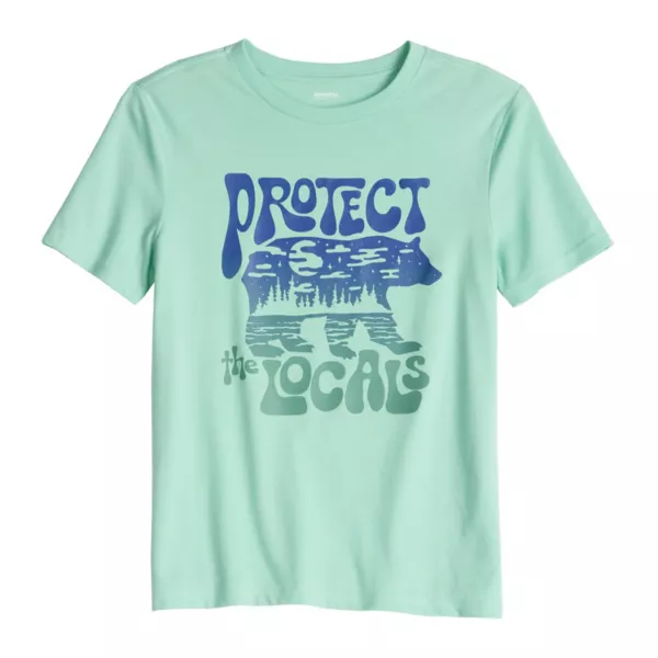 

Футболка с коротким рукавом и принтом для мальчиков 8-20 лет на каждый день Sonoma Goods For Life, цвет local bear teal