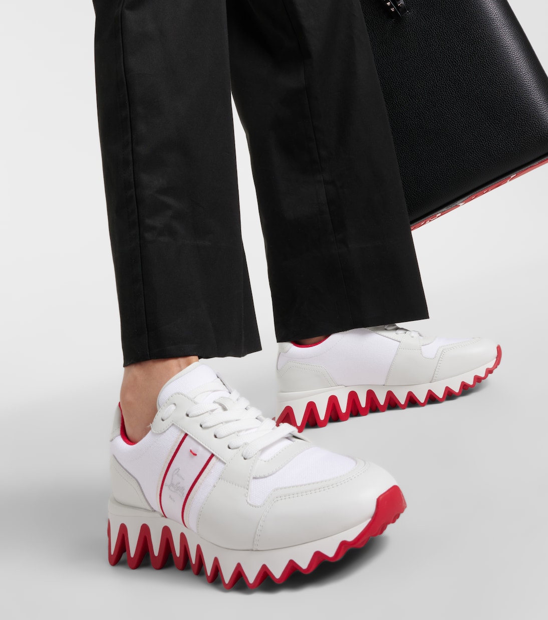 Кроссовки Nastroshark Donna из кожи и парусины Christian Louboutin, белый — фото 4