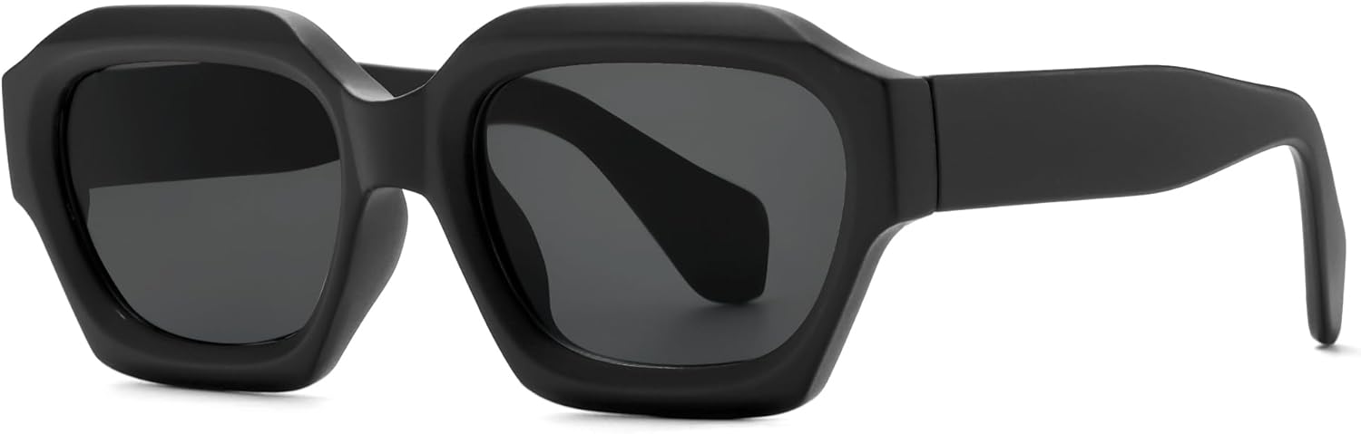 

Солнцезащитные очки VANLINKER квадратной формы для мужчин и женщин в стиле ретро-винтаж, массивные, многоугольные, прямоугольные, модель VL9883, C2-grey Lens/Matte Black Frame