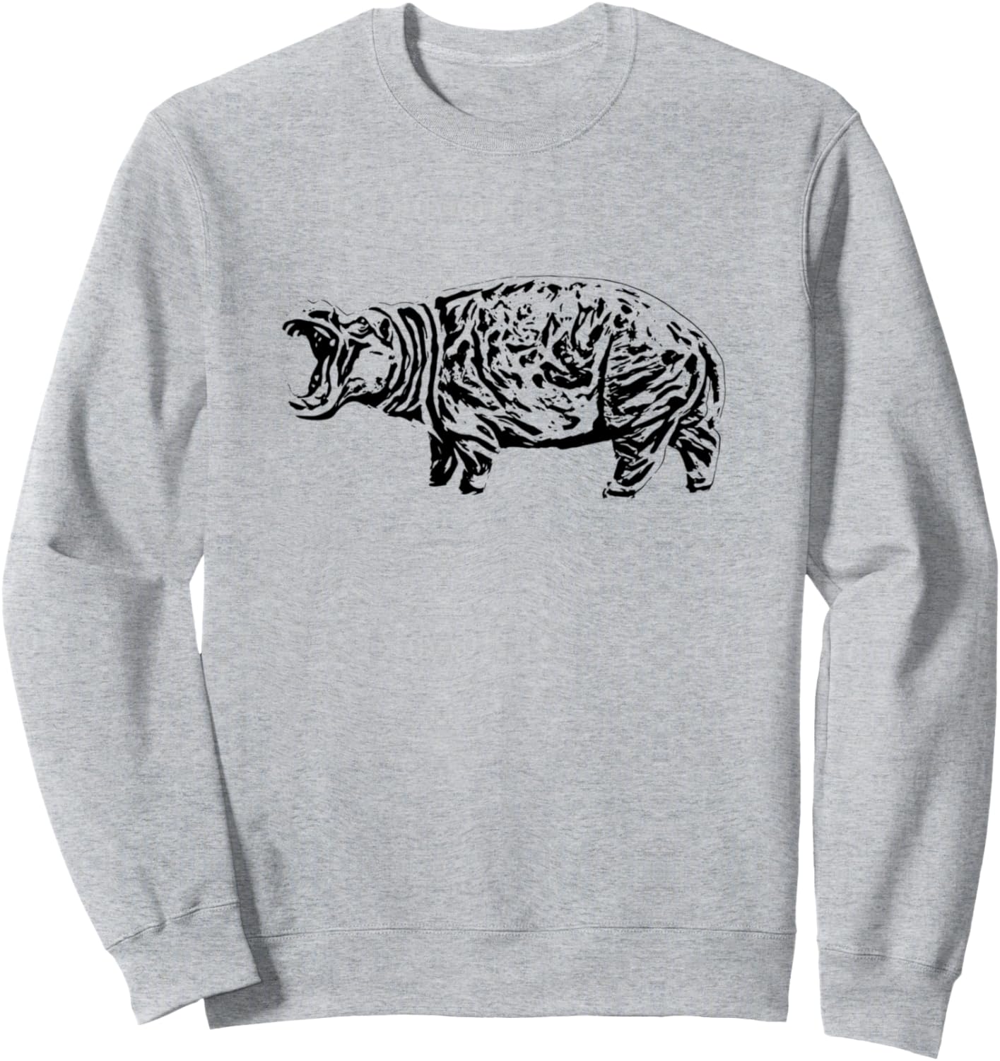 

Толстовка с изображением бегемота в африканском стиле Hippopotamus - African Gifts For Women, Girls, Kids, And Men, серый