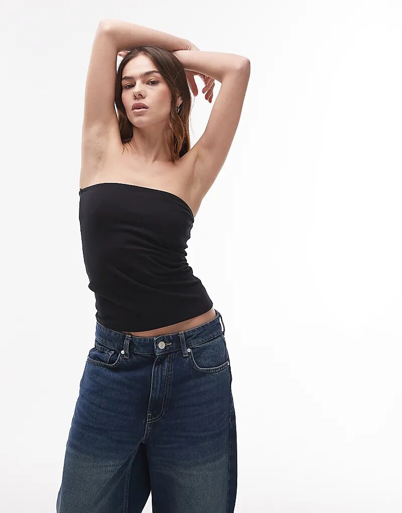 

Удлиненный бандо черного цвета Topshop
