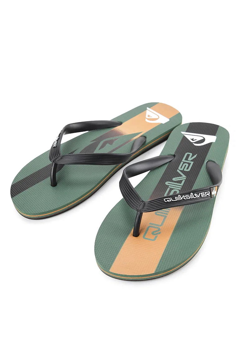 Вьетнамки Moncata Art Quiksilver, черный/зеленый/коричневый — фото 3