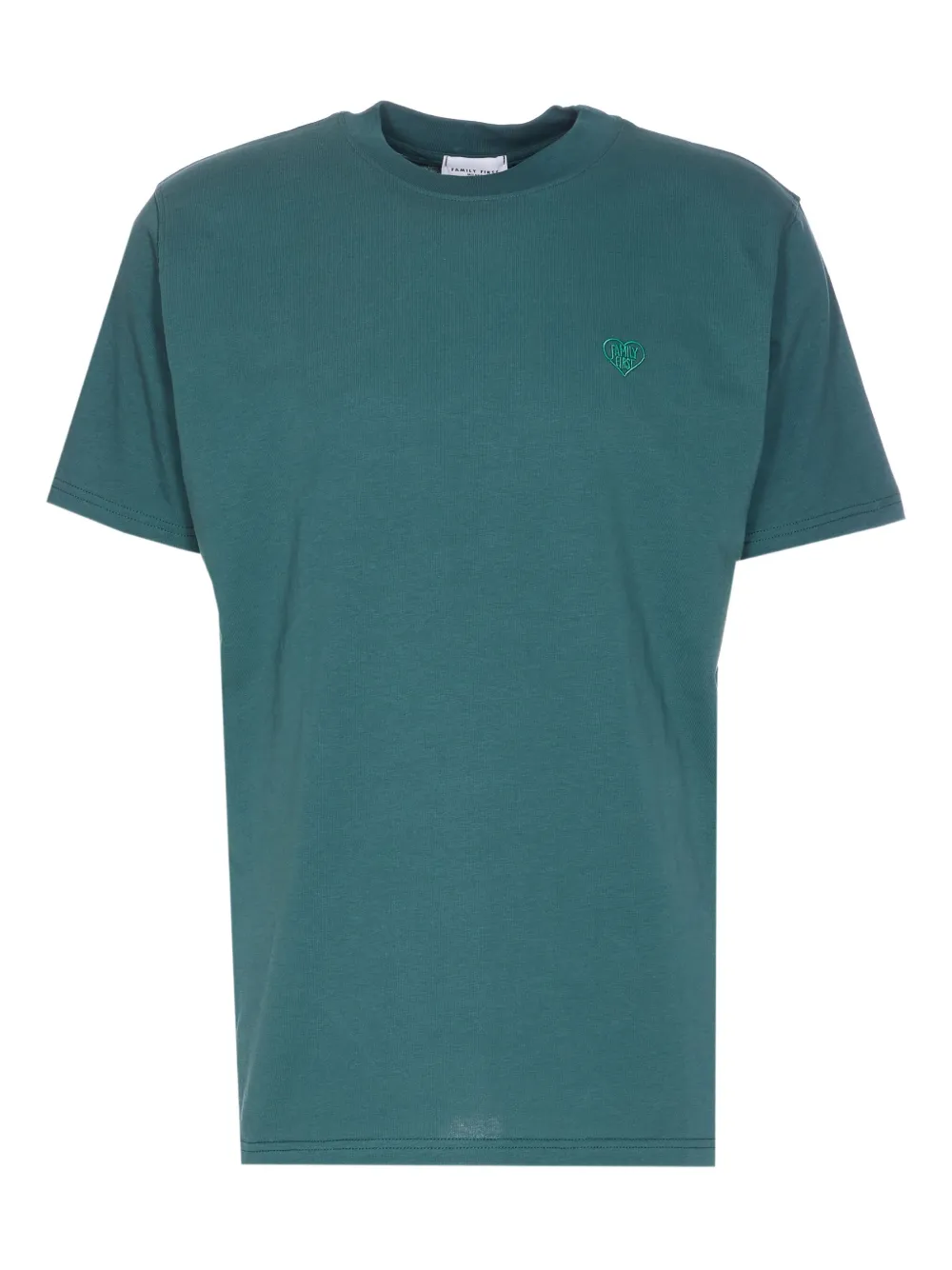 

Футболка с круглым вырезом и вышитым сердцем Family First, зеленый
