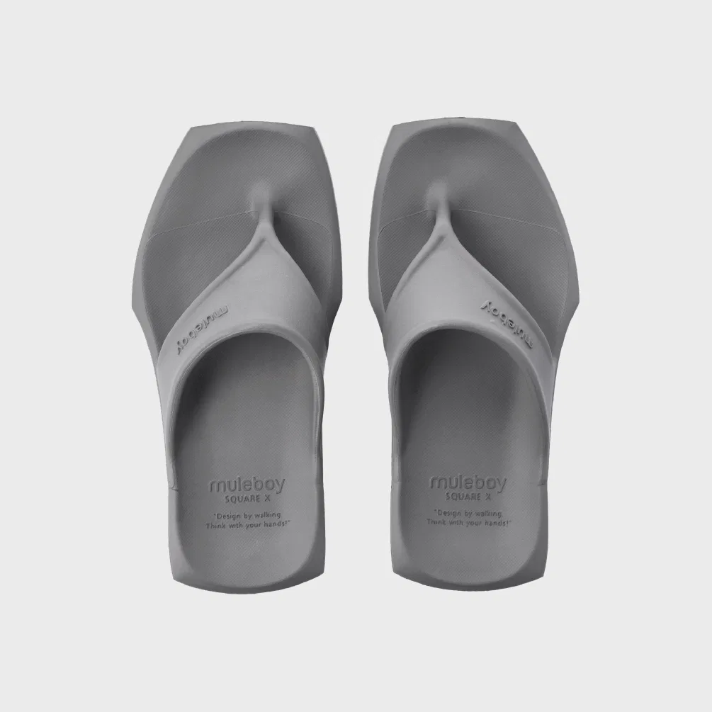 Мужские вьетнамки Square X Flipflop Mid Gray от Muleboy