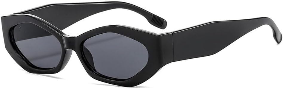 

Популярные модные солнцезащитные очки «кошачий глаз» в форме многоугольника для женщин, ретро-очки овальной формы с разноцветными линзами, солнцезащитные очки UV400 для мужчин SKFGNX, Black Gray