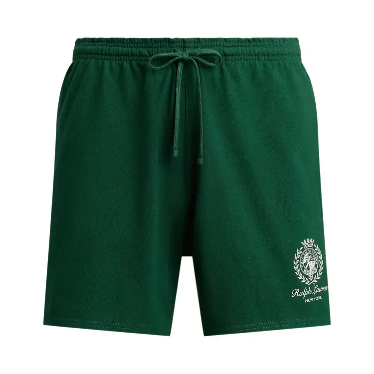 Polo Ralph Lauren Heavyweight Jersey Knit Graphic Pull-On Short 'New Forest', зеленый